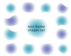 Fototapeta premium Blue and purple blurred text frames