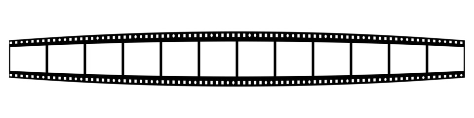 Obraz premium Film strip icon with white background and black borders