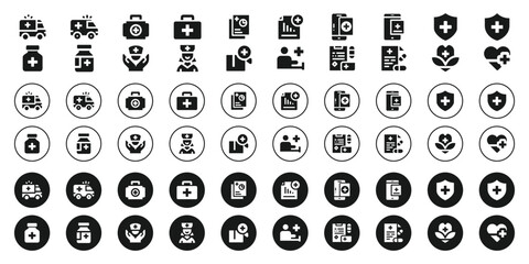Medical icons set with healthcare symbols © MDKabir