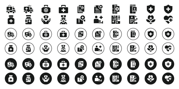Medical icons set with healthcare symbols