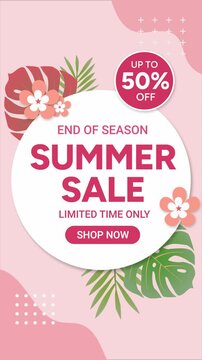 Summer Sale Promotion Animation Tropical Vertical Social Media Story