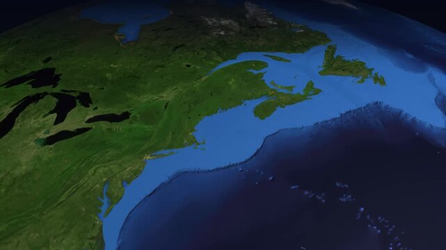 Animated Flight Path Map from Toronto Canada to London United Kingdom