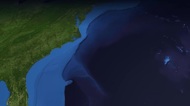 Animated Flight Path from Atlanta USA to Doha Qatar on World Map