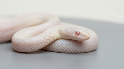 Fototapeta premium Rare Albino Snake Macro Photography Banner for Scientific Research Presentation Websites