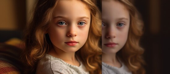 Obraz premium A soulful gaze that speaks volumes through the lens of cinematic light.