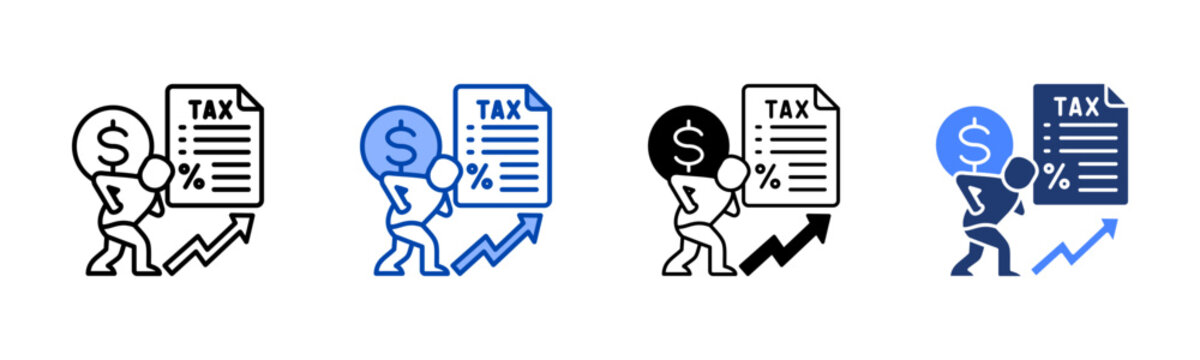 High Tax  Icon with Style Variations