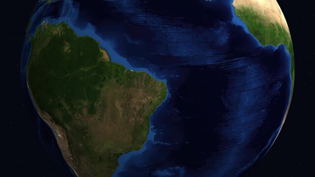 Satellite Zoom Animation from Space to Funafuti Atoll in Tuvalu
