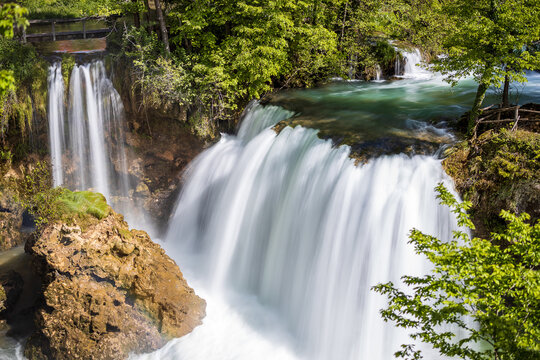 Waterfalls flowing through Rastoke village in Slunj, Croatia