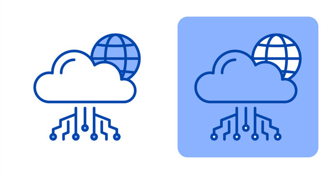 Cloud Network icon, with contrast background.