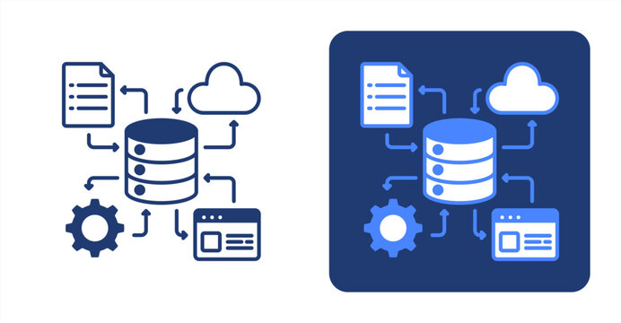 Data Flow icon, with contrast background.