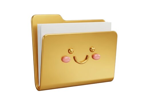 Smiling happy folder icon with face