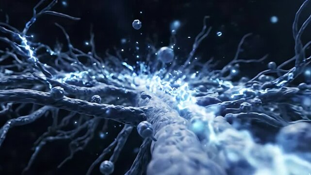  Human Nervous System Neuron Signal Transmission Nerve Impulse Medical Anatomy Neurology 3D Cinematic Animation