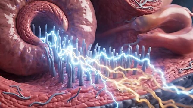  Human Inner Ear Cochlea Hair Cells Sound to Neural Signal Hearing System Medical Anatomy Audiology 3D Stock Video