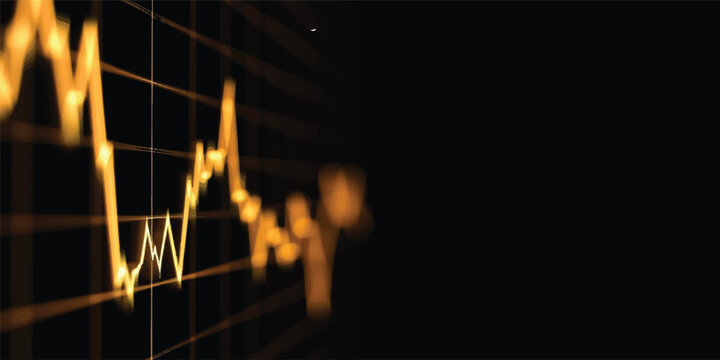 Abstract background loop featuring glowing lines and lights that form a dark, burning energy chart with hot orange flames, warm candle heat, and a blazing market graph illustration in motion