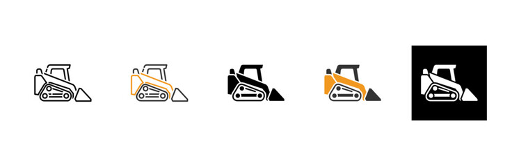 Skid steer Icon Set Multiple Style Collection © Shenju