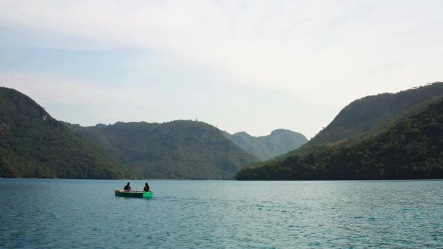 Laguna Brava, Remo, Canoa, navegantes, d&iacute;a, Guatemala