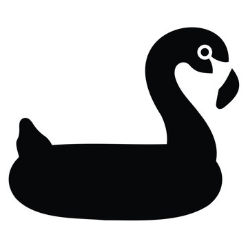 Inflatable flamingo vector icon. flat style bird shaped pool float isolated on white.