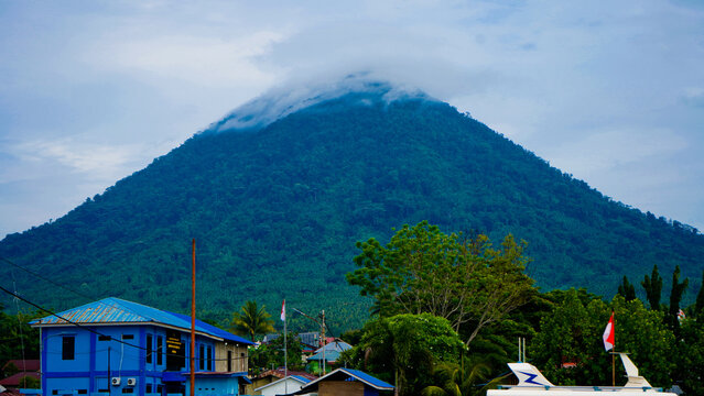 beautiful view with Mount Gamalama in the background, Ternate, Indonesia