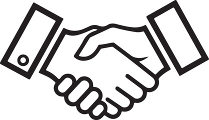 Obraz premium Handshake line art vector image