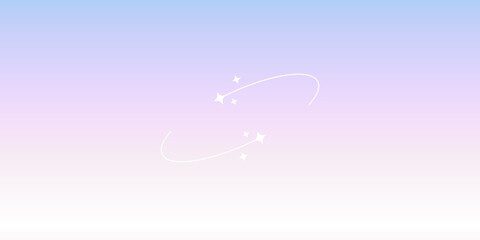 Soft pastel purple and pink gradient background with minimalist star orbit lines © Rianity