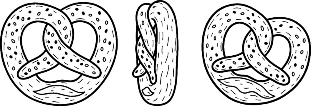 Overlapping semicircles and dots with linear line pattern