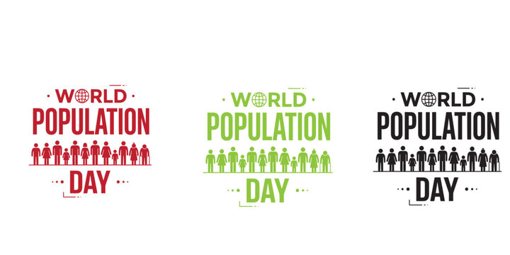 World population day awareness logos