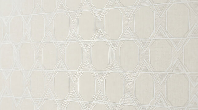 Subtle geometric pattern with interlocking octagons and triangles in off white desig