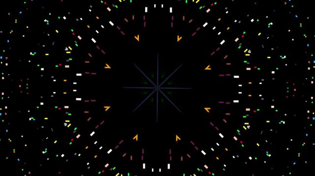 Pixelated kaleidoscope patter animation