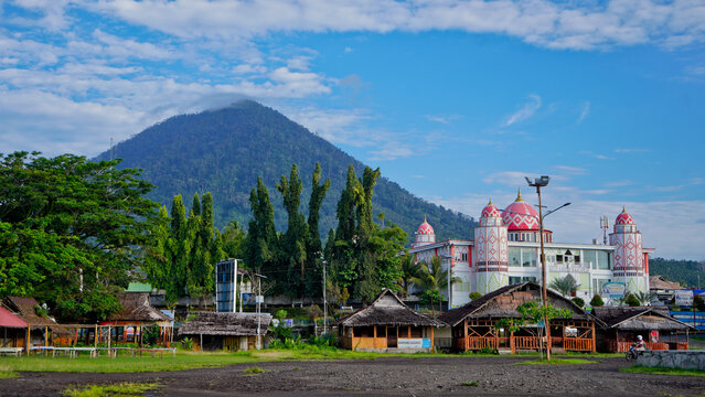 beautiful view with Mount Gamalama in the background, Ternate, Indonesia