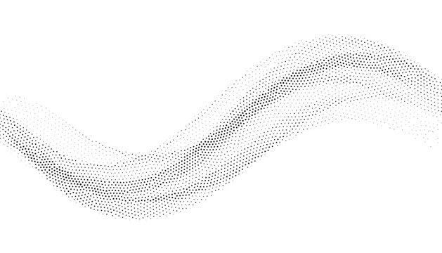 Abstract halftone wave pattern on transparent background vector illustration.