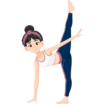 Woman Doing a Vertical Split Stretch