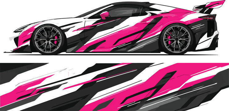 Pink Black and White Sports Car 1.