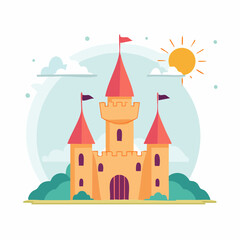 Fototapeta premium Cartoon Castle Illustration