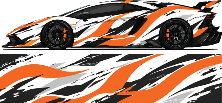 Speed Racing Car Orange Black.