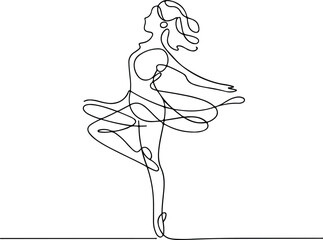 Continuous line drawing of a ballerina dancing © Team RAS