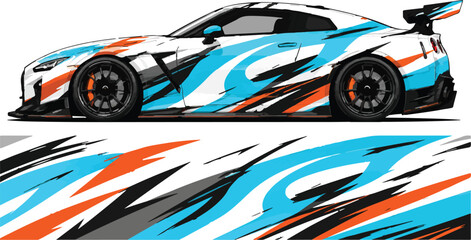 Fototapeta premium Sport Car Racing Vehicle Side View.