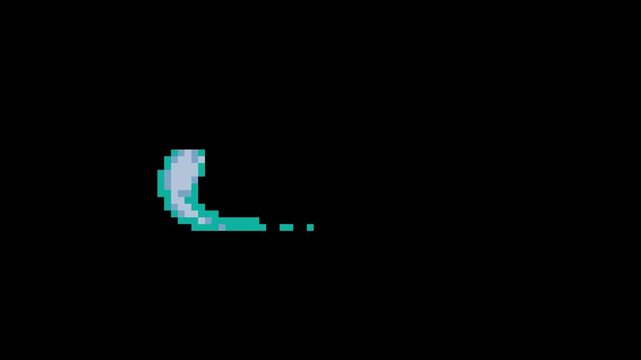 Pixel art blue flame spiral fireball explosion animation with retro arcade style. Fiery comet projectile spins before ending in a bright explosive blast. Perfect for 2D games and retro game VFX.