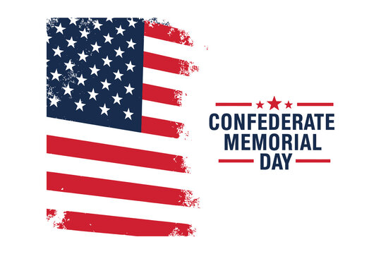 Confederate memorial day graphic with distressed american flag illustration