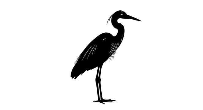 Black cormorant bird standing on one leg.