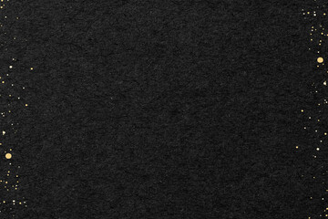 Fototapeta premium Gold glitter border background, black paper design