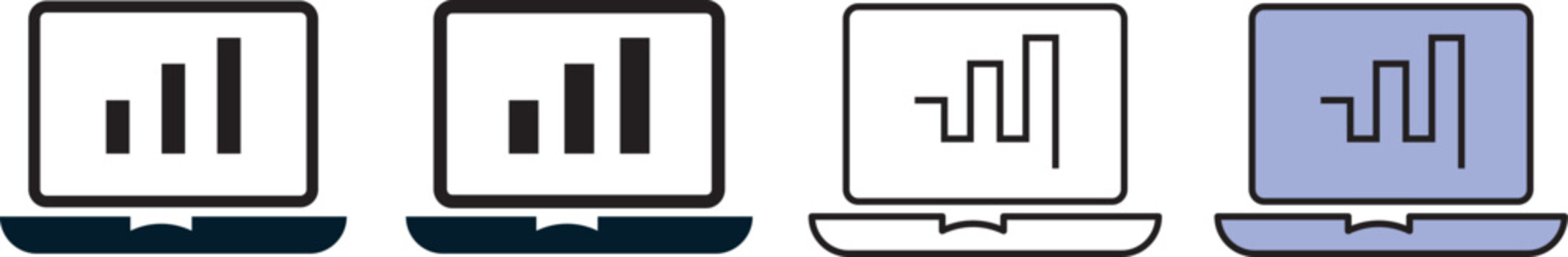 Modern presentation screen symbols for educational and corporate apps, including clean graphic layout buttons