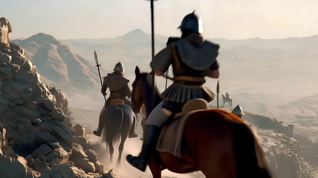 Biblical Scene of Aramean Warriors Preparing to Block and Ambush Israelite Routes