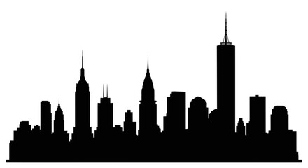 Obraz premium New York City Skyline Silhouette Black and White
