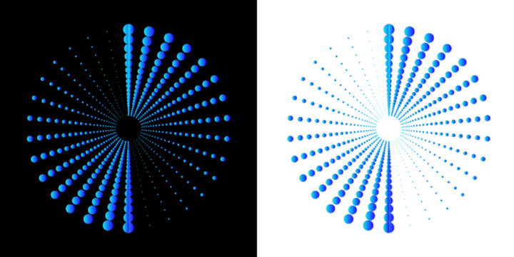 Blue neon circles glow with soft luminous edges on a transparent PNG background. Smooth gradients create a calm futuristic energy. Perfect for UI design elements.