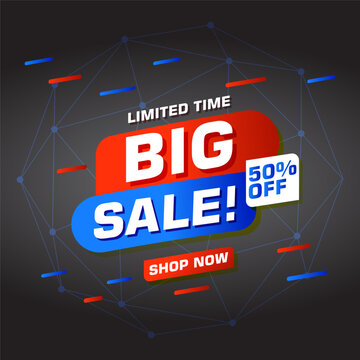 Modern flash sale promotional background for website banners and social media. Black Friday big sale headline icon, retail shopping discount offer badge, and marketing clearance flyer design.