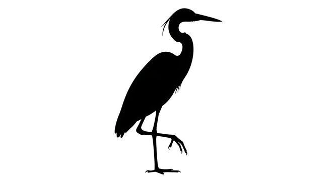 Black and white silhouette of a cormorant bird.