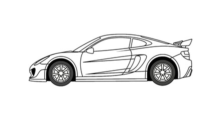Obraz premium Side View of a Sports Car.