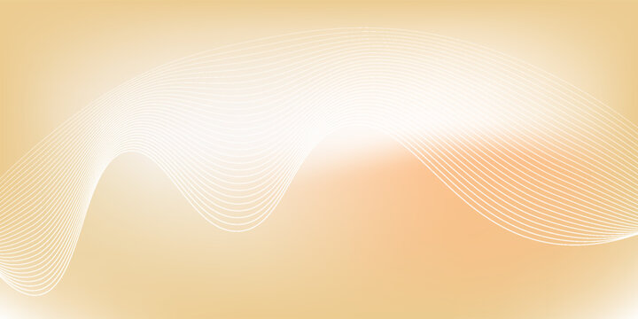 Minimal Abstract Orange Gradient Background with White Wave Lines. Modern Wavy Line Background in Warm Gradient Tone.