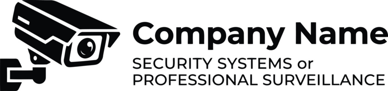 CCTV Security Camera Monitoring Company Logo Vector