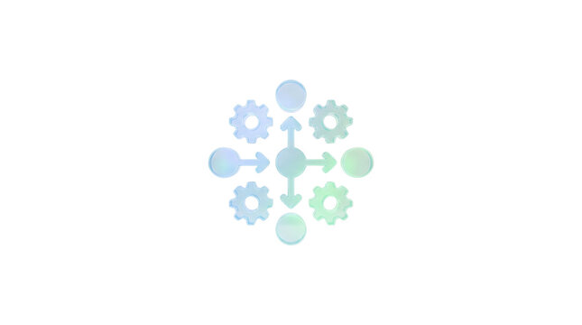 Abstract Gradient Network with Gears and Arrows.